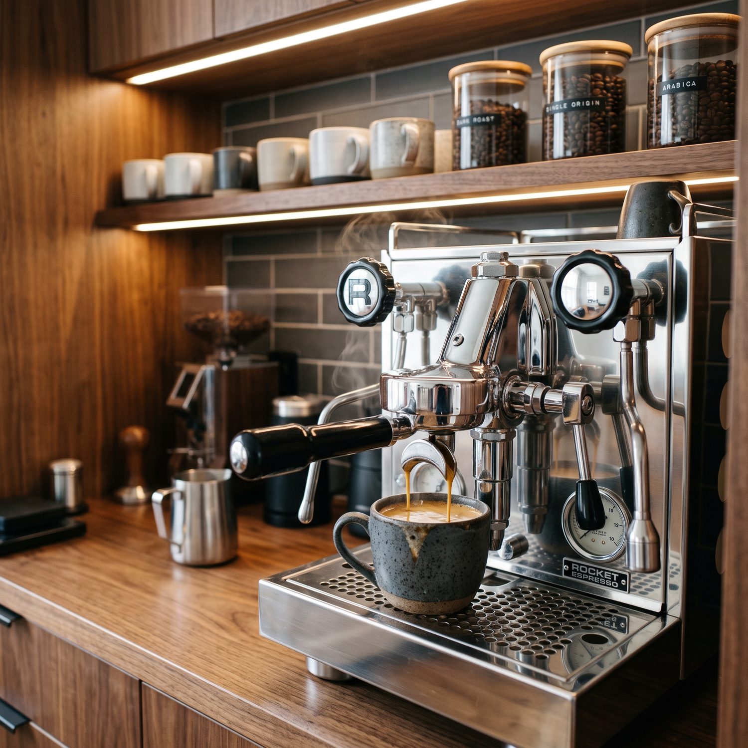 Coffee center con máquina de espresso