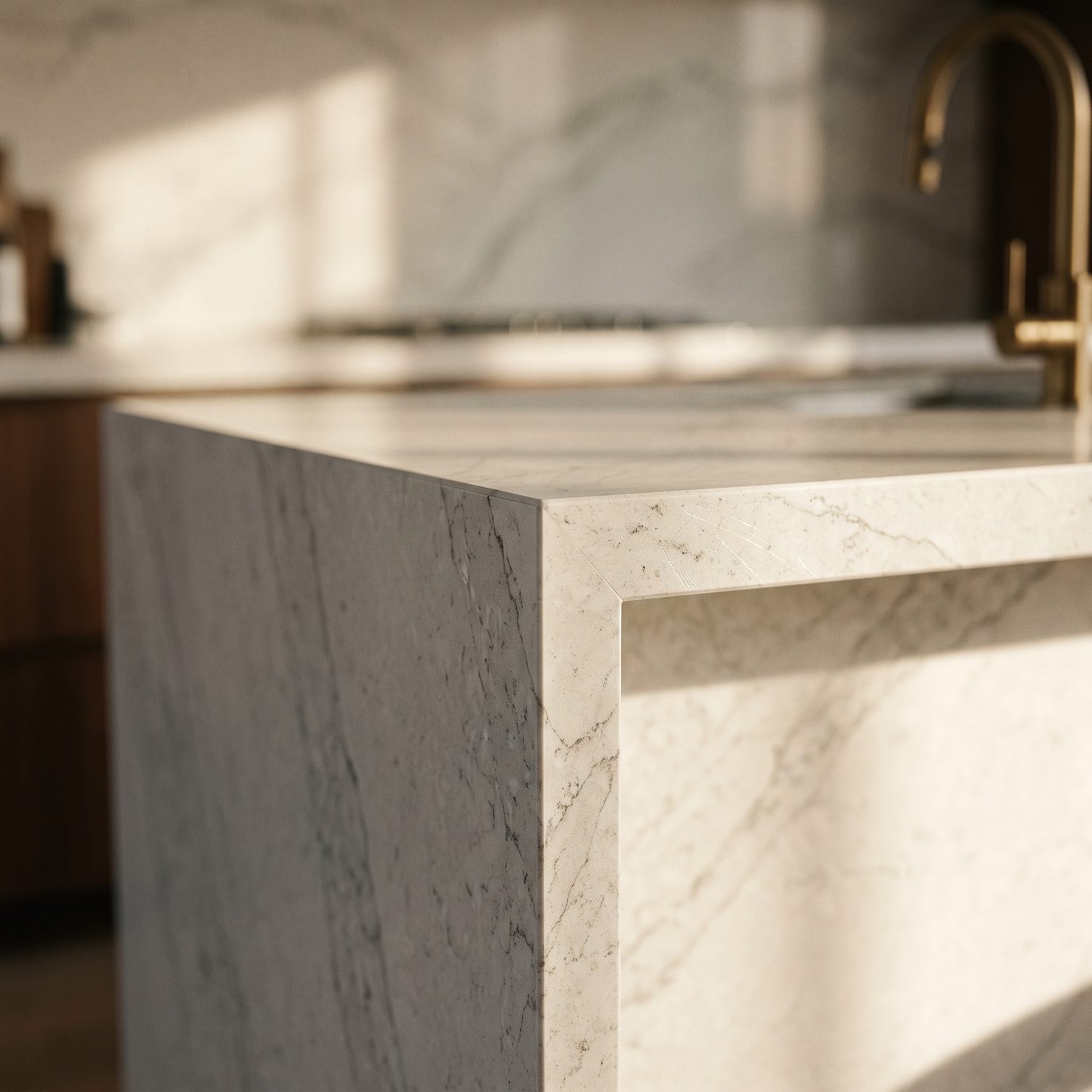 Cocina integral con alacena y cubierta de piedra